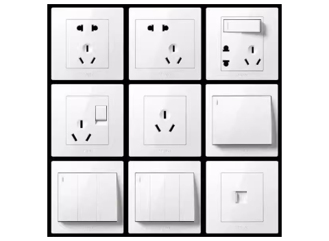 墙壁面板单开双控家用白